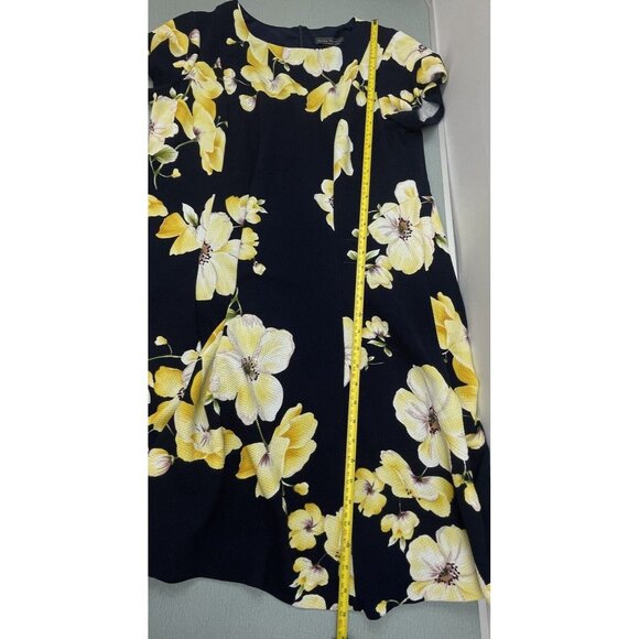 Jessica Howard Women's Plus Navy Blue Yellow Flowers A Line Dress Size 16 W - Picture 6 of 12